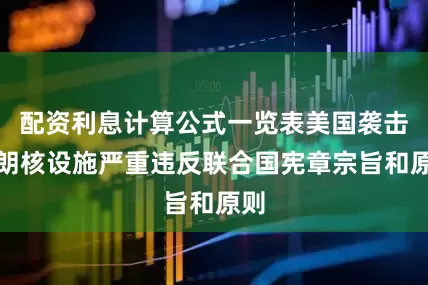 配资利息计算公式一览表美国袭击伊朗核设施严重违反联合国宪章宗旨和原则